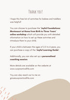 Free List of Activities for Babies and Toddlers