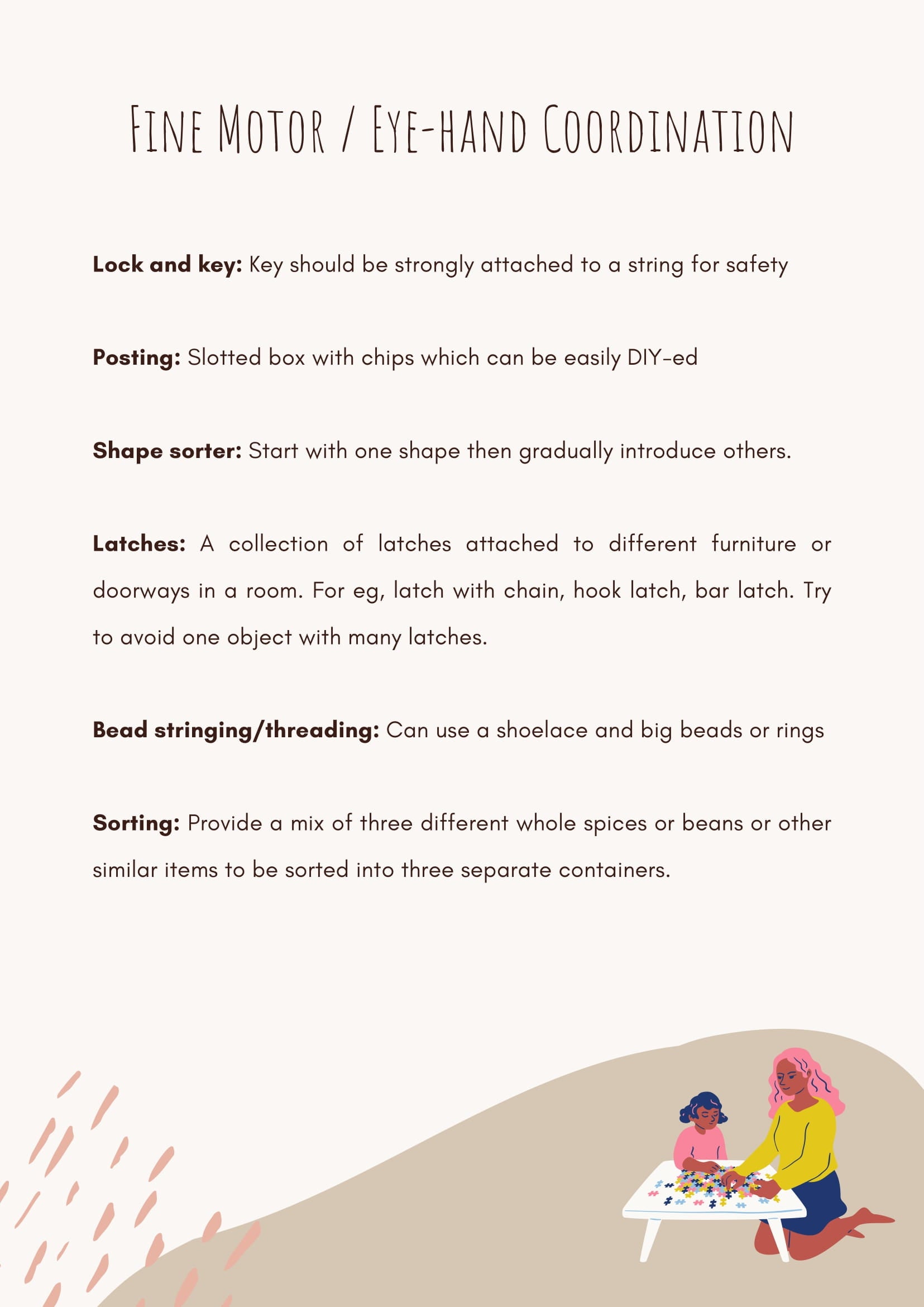 Free List of Activities for Babies and Toddlers